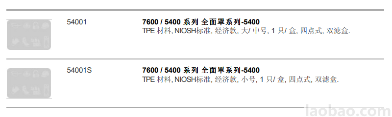 7600 / 5400 系列 全面罩系列-7600更为卓越的舒适贴合及安全性能